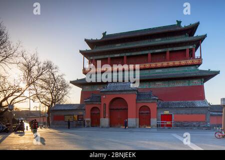 Drum Tower, Dongcheng, Beijing, China, Asia Stock Photo