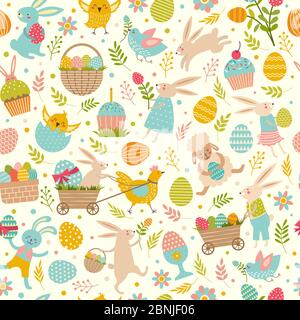 Cute easter seamless pattern Stock Vector