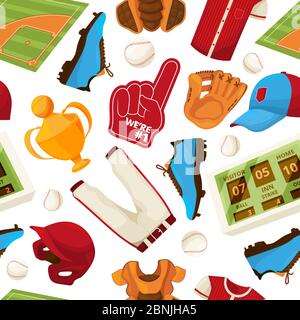 Baseball vector seamless pattern Stock Vector