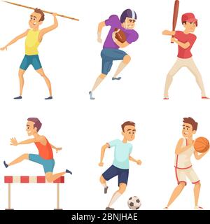 Vector illustrations of sport people playing games Stock Vector