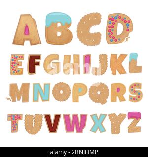 English alphabet from cookies Stock Vector
