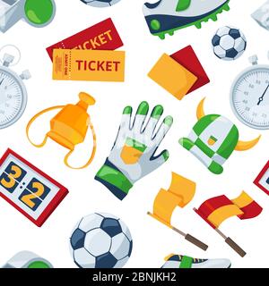 Vector seamless pattern at football theme Stock Vector