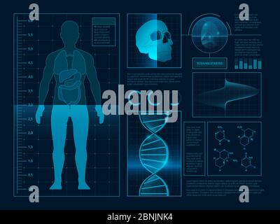 Digital abstract illustrations for health infographic. Pictures of web ui Stock Vector