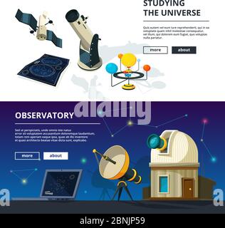 Astronomy. Vector banners set of science theme Stock Vector