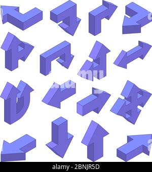 3d pictures of various arrows Stock Vector