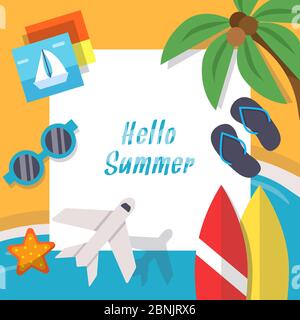 Background pictures of summer theme. Vector illustration Stock Vector