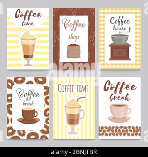 Design template of vintage cards for coffee shop Stock Vector