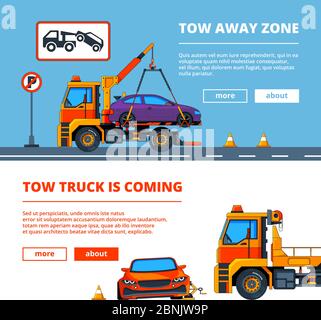 Car accident in town. Illustrations of car evacuation Stock Vector