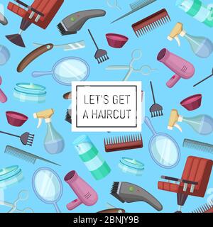 Vector hairdresser or barber cartoon elements Stock Vector