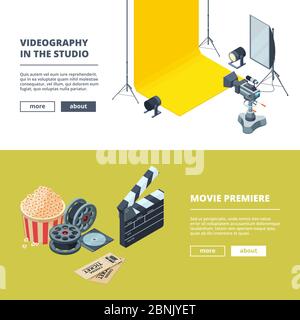 Video and photo production. Vector template of horizontal banners Stock Vector