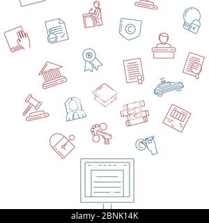 Vector linear style copyright elements Stock Vector