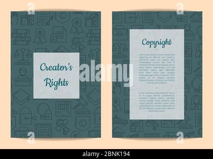 Vector linear style copyright elements card Stock Vector