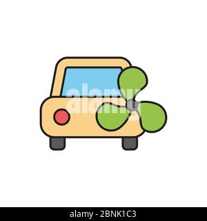 Car ventilation system vector icon symbol isolated on white background Stock Vector