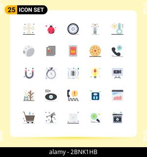 25 Flat Color concept for Websites Mobile and Apps sun, solution, line, network, connection Editable Vector Design Elements