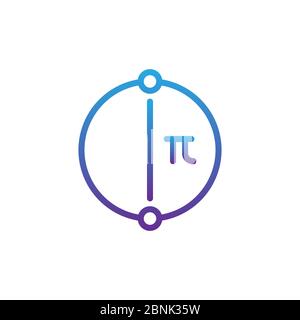 circle diameter vector icon symbol education isolated on white background Stock Vector