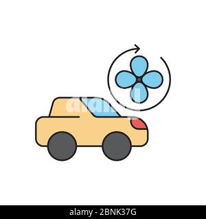 Car ventilation system vector icon symbol isolated on white background Stock Vector