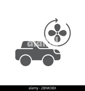 Car ventilation system vector icon symbol isolated on white background Stock Vector