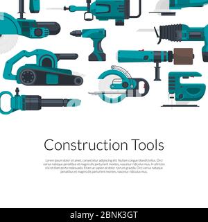 Vector with electric construction tools Stock Vector