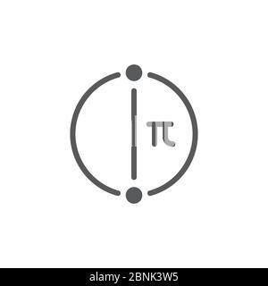 circle diameter vector icon symbol education isolated on white background Stock Vector