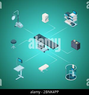 Vector isometric hospital icons infographic illustration Stock Vector ...