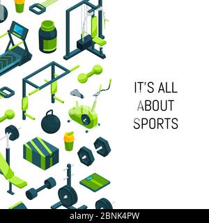 Vector isometric gym background Stock Vector