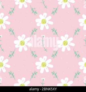 daisies seamless vector pattern in pastel colors Stock Vector