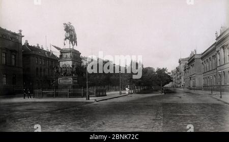 Statue of Frederick the Great on horseback, Unter den Linden in Berlin, Germany Stock Photo