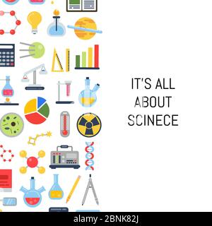 Vector flat style science icons Stock Vector