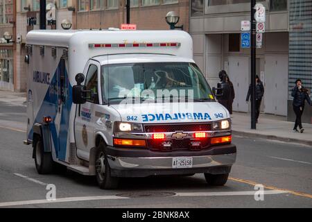 Yonge Street empty in Toronto during Covid-19 Stock Photo