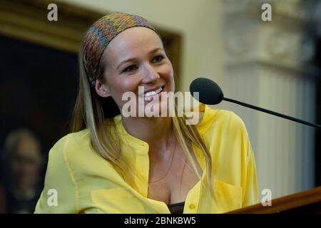 Austin Texas USA, October 2012: Singer and author Jewel appears at the 2012 Texas Book Festival to talk about her latest children's book, 'That's What I Do,' written after a long career as a popular singer/songwriter. ©Bob Daemmrich Stock Photo