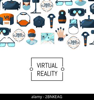 Vector flat style virtual reality elements Stock Vector