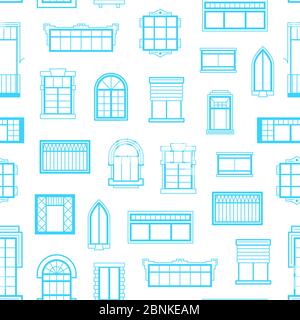 Vector window icons monochrome background pattern illustration Stock Vector