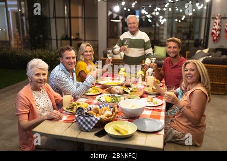 Multi-generation Caucasian family during a dinner Stock Photo