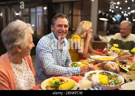 Multi-generation Caucasian family during a dinner Stock Photo