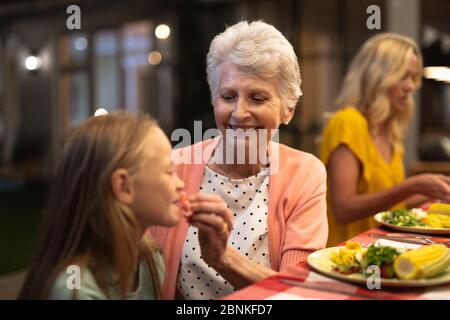 Multi-generation Caucasian family during a dinner Stock Photo