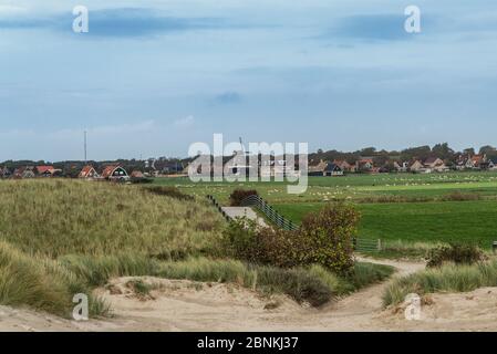 View of Hollum on the North Sea island of Ameland Stock Photo