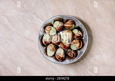 Uncooked Escargots de Bourgogne Stock Photo