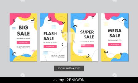 Set of editable sale banner template. Mobile banner for social media post and web/internet ads. Sale banner adversiter template. Stock Vector