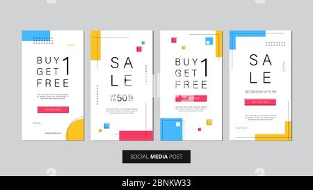 Set of editable sale banner template. Mobile banner for social media post and web/internet ads. Sale banner adversiter template. Stock Vector