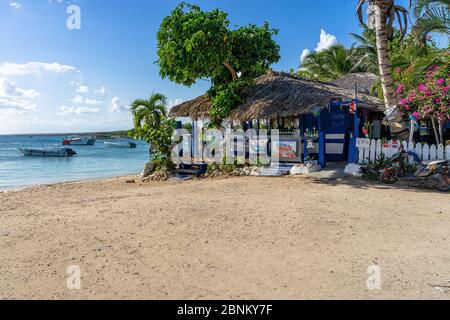 America, Caribbean, Greater Antilles, Dominican Republic, La Altagracia Province, beach scene in Bayahibe Stock Photo