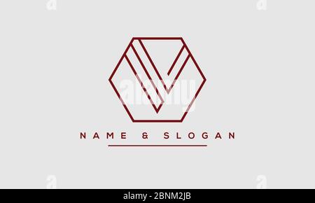 Abstract Letter V, VV Logo Monogram Stock Vector