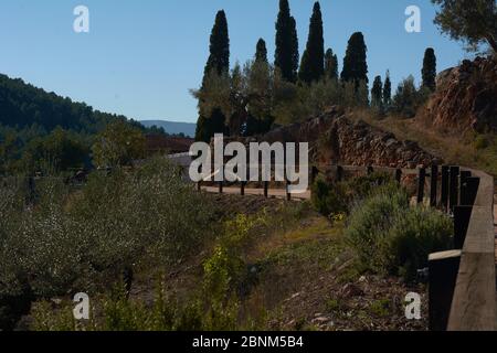 Road to peace and tranquility in autumn Stock Photo