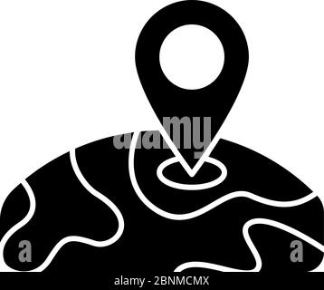 Export GPS map location simple icons in color rounded square frames on ...