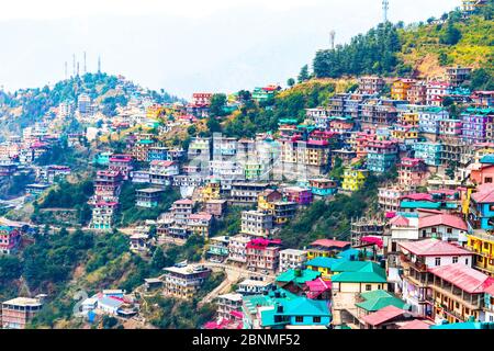 The beautiful landscape of Shimla in Himachal Pradesh, India. Natural beauty of Shimla Himachal Pradesh India. Best honeymoon destination for couples. Stock Photo