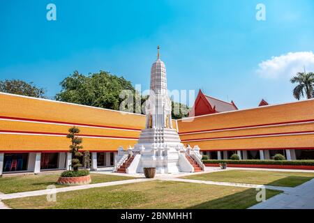 Bangkok / Thailand - January 19, 2020: This temple known as ' Wat Mahathat Yuwaratrangsarit ' in local language. The temple in Bangkok Downtown Stock Photo