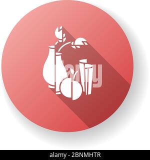 Avant garde red flat design long shadow glyph icon. French cultural movement. Visual art abstract style. Still life painting. Experimental artwork. Silhouette RGB color illustration Stock Vector
