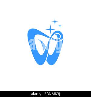 Tooth graphic logo template, dental care design concept, isolated on white background. Stock Vector