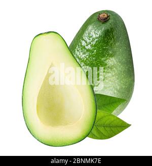 Fresh avocados isolated on white background Stock Photo