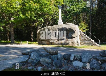 Ordination Rock in Tamworth, New Hampshire USA. This is where the Rev. Parson Samuel Hidden was ordained on September 12, 1792 and became the first se Stock Photo