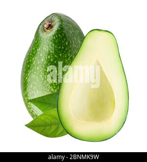 Fresh avocados isolated on white background Stock Photo